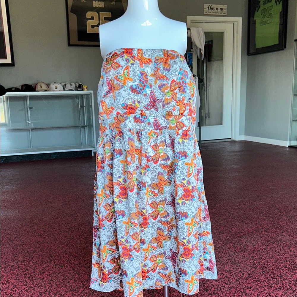 Torrid Floral Strapless Dress, Size2